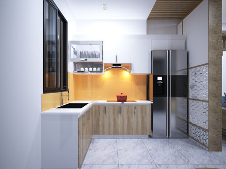 Tủ bếp nhựa vân gỗ 6