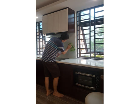 Tủ bếp nhựa phủ vân gỗ 3