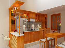 Tủ bếp gỗ gõ đỏ 4