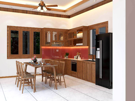 Tủ bếp gỗ gõ đỏ 6