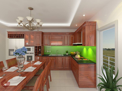 Tủ bếp gỗ lát 6