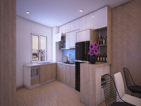 Tủ bếp nhựa vân gỗ 5
